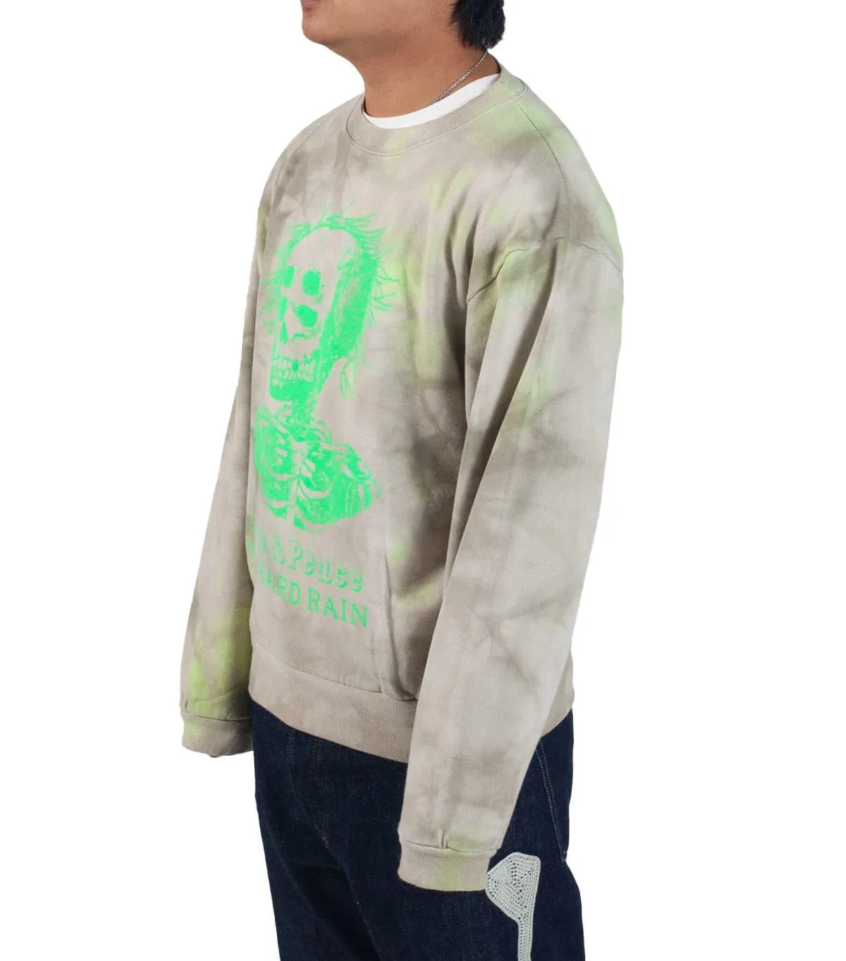 Kapital Kountry Eco Sweater Knit Hardrain Skull Khaki