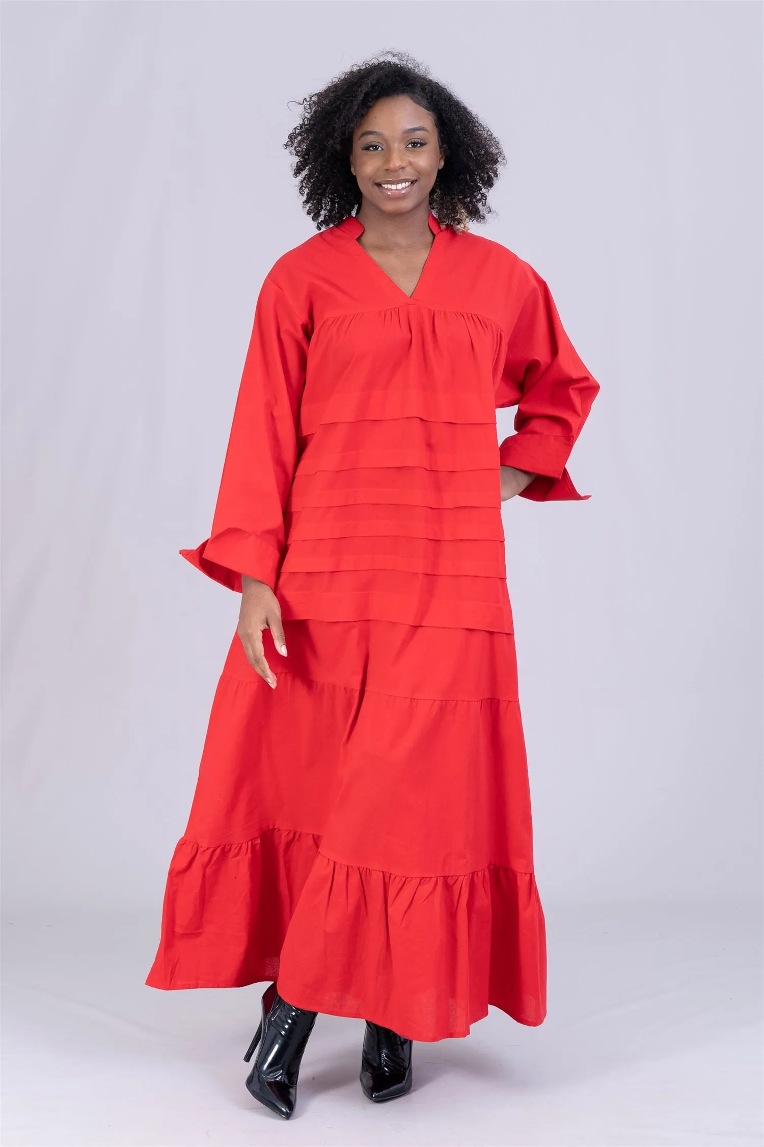 KaraChic 7581S Tiered Maxi Dress