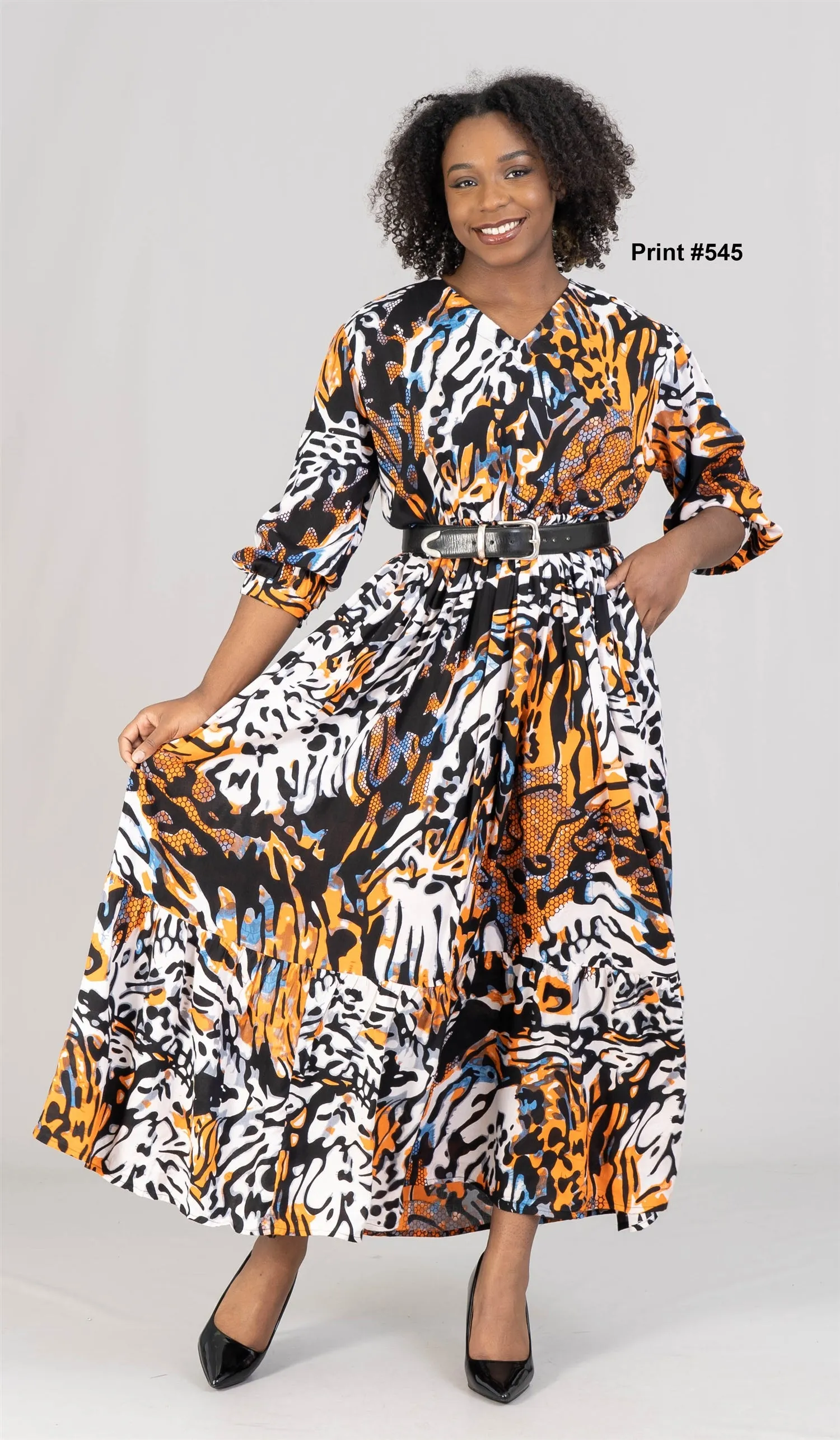 KaraChic 7674 Print Maxi Dress