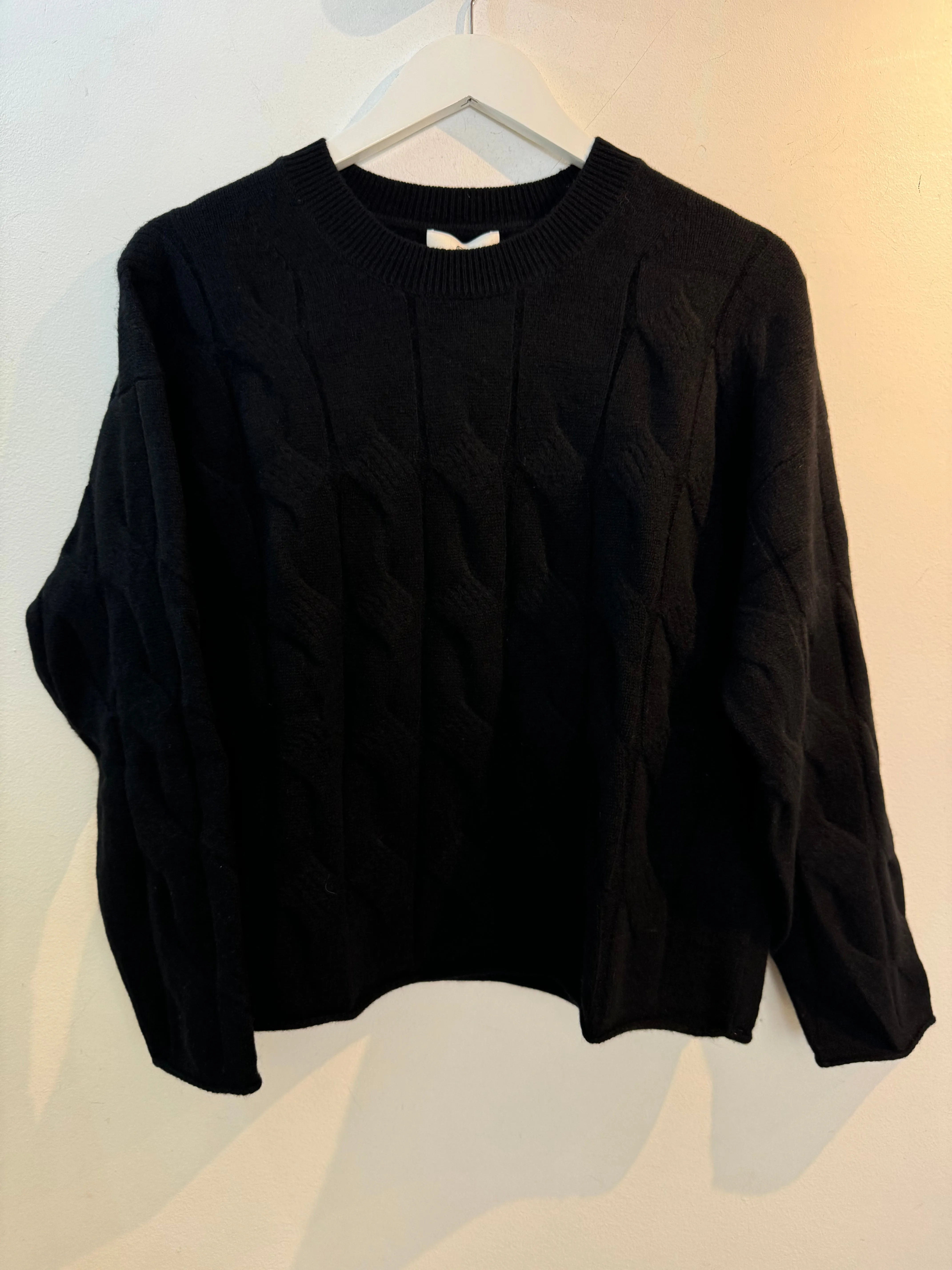 Kashette Black Shirley Cable Sweater