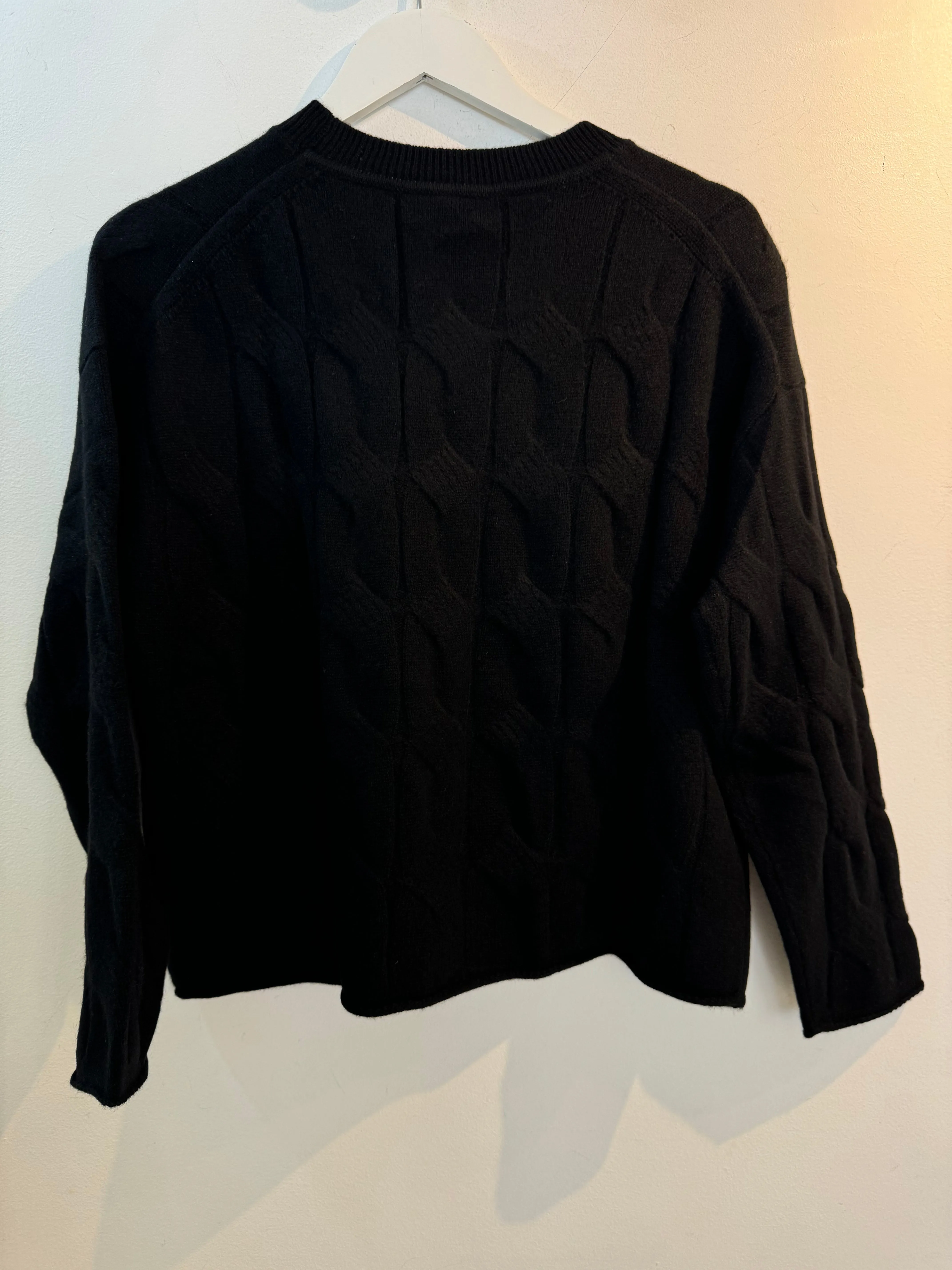 Kashette Black Shirley Cable Sweater