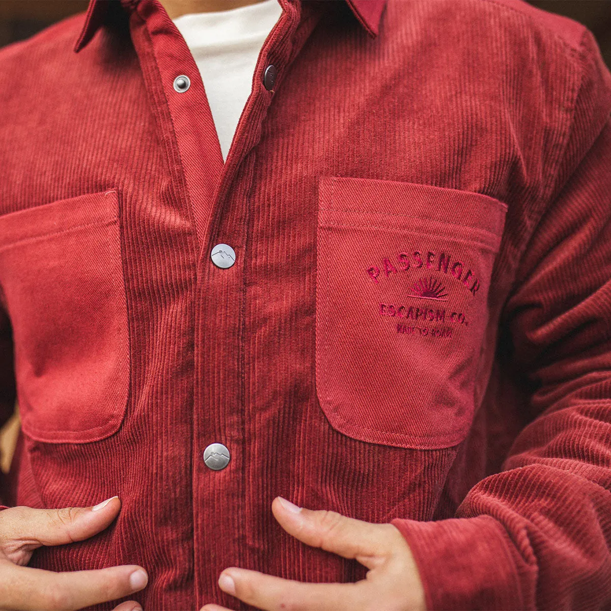 Kodiak Sherpa Lined Cord Overshirt - Russet Brown