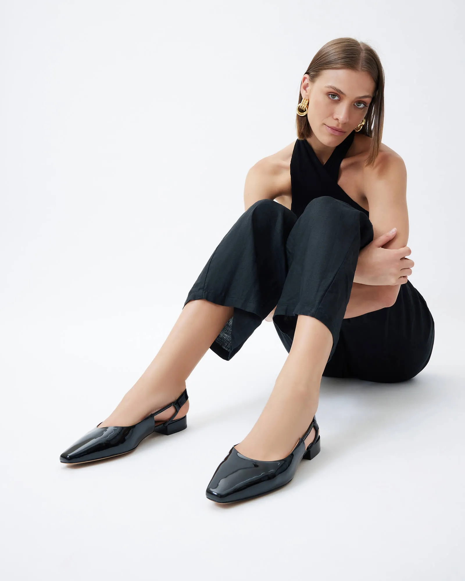 LARISSA DRESS FLATS BLACK PATENT