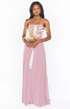 Lauren Tie Maxi Dress ~ Antique Rose Chiffon