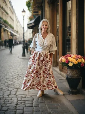 Layla Maxi Skirt in Red Poppies