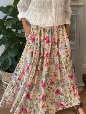 Layla Maxi Skirt in Vintage Garden