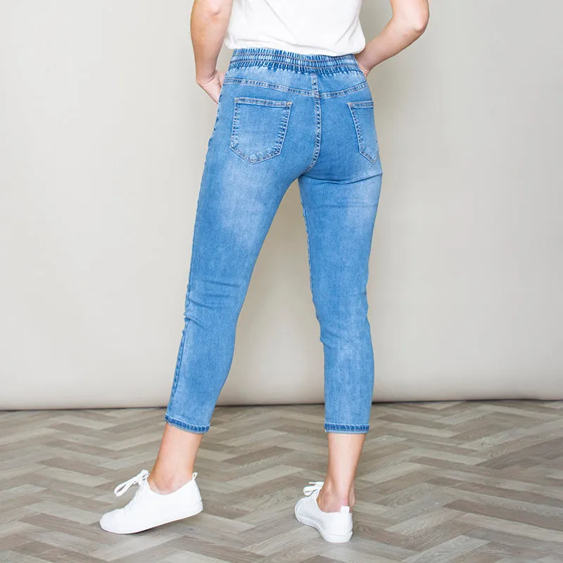 Lena Relaxed Crop Skinny Jean (Light Blue)