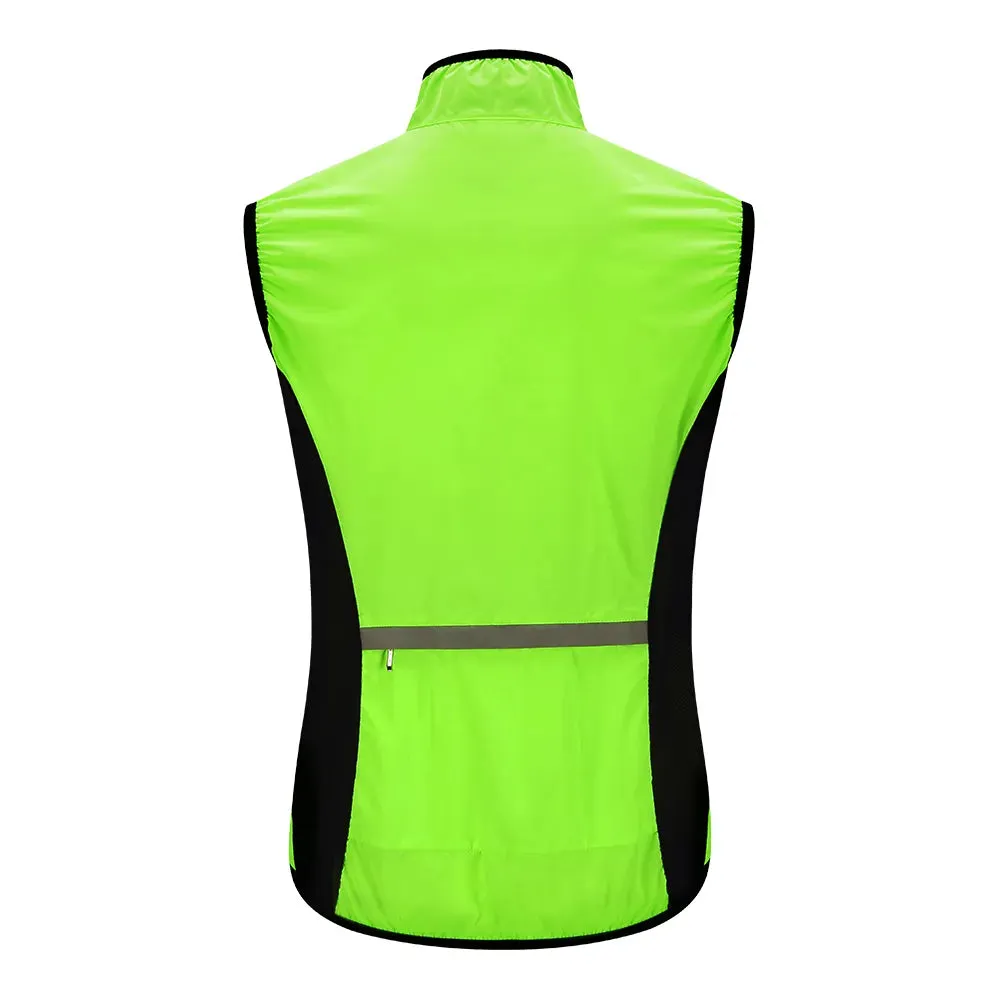 Lightweight Cycling Vest Men Women Reflective Windproof MTB Bike Windbreaker Mesh Back Running Gilet Wind Vest Jacket