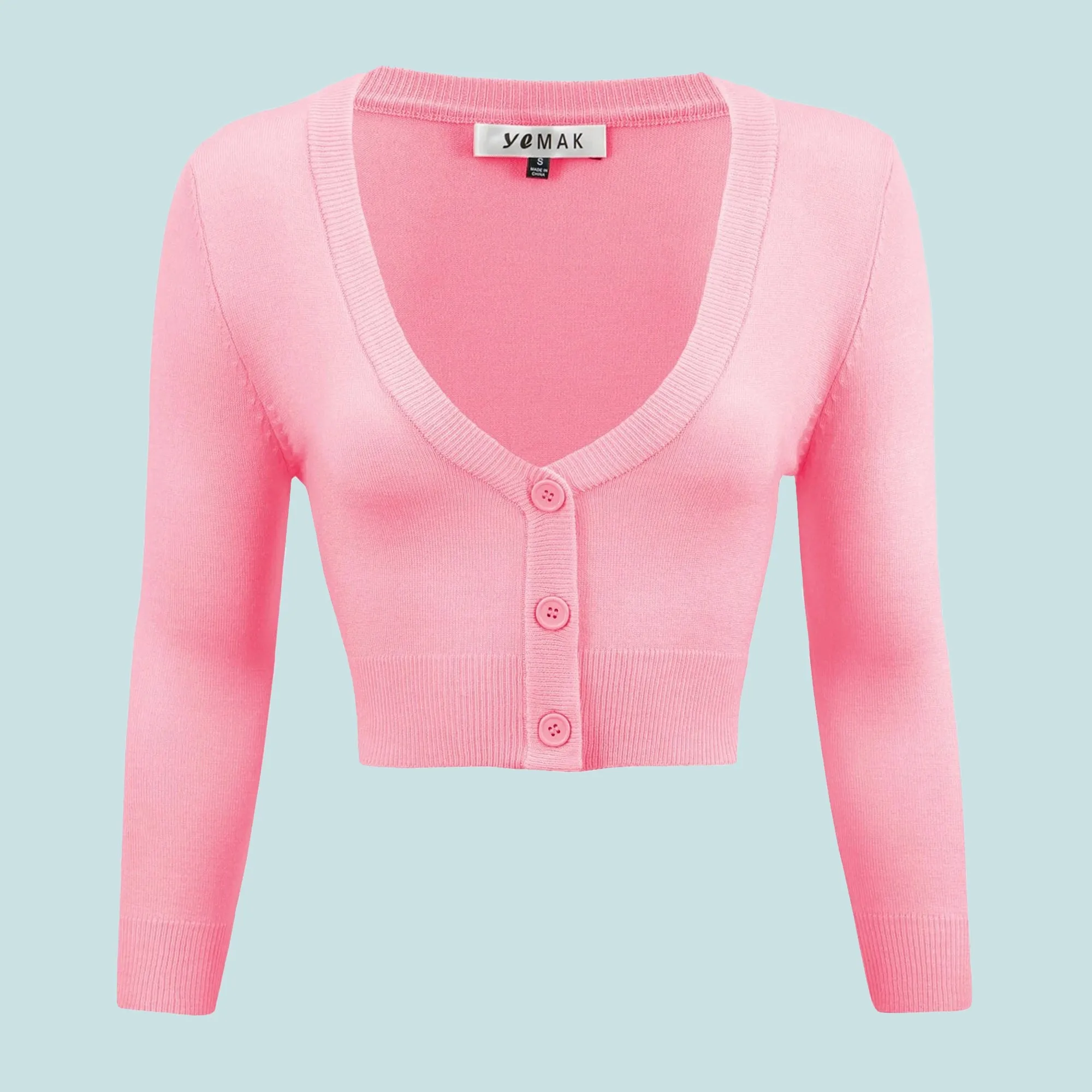 Lilith 3/4 Sleeve Crop Cardigan in 38 Colors (20-38)