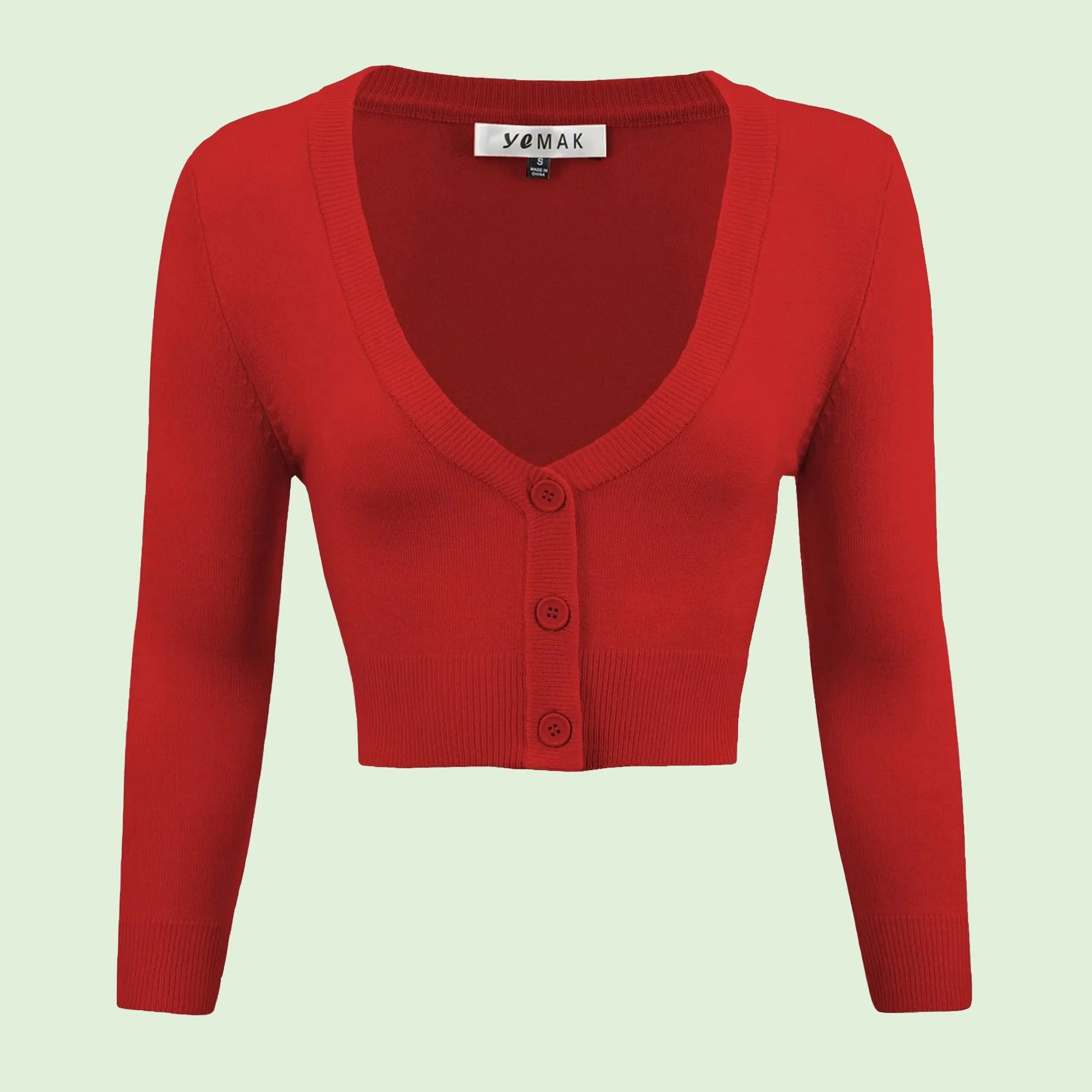 Lilith 3/4 Sleeve Crop Cardigan in 38 Colors (20-38)