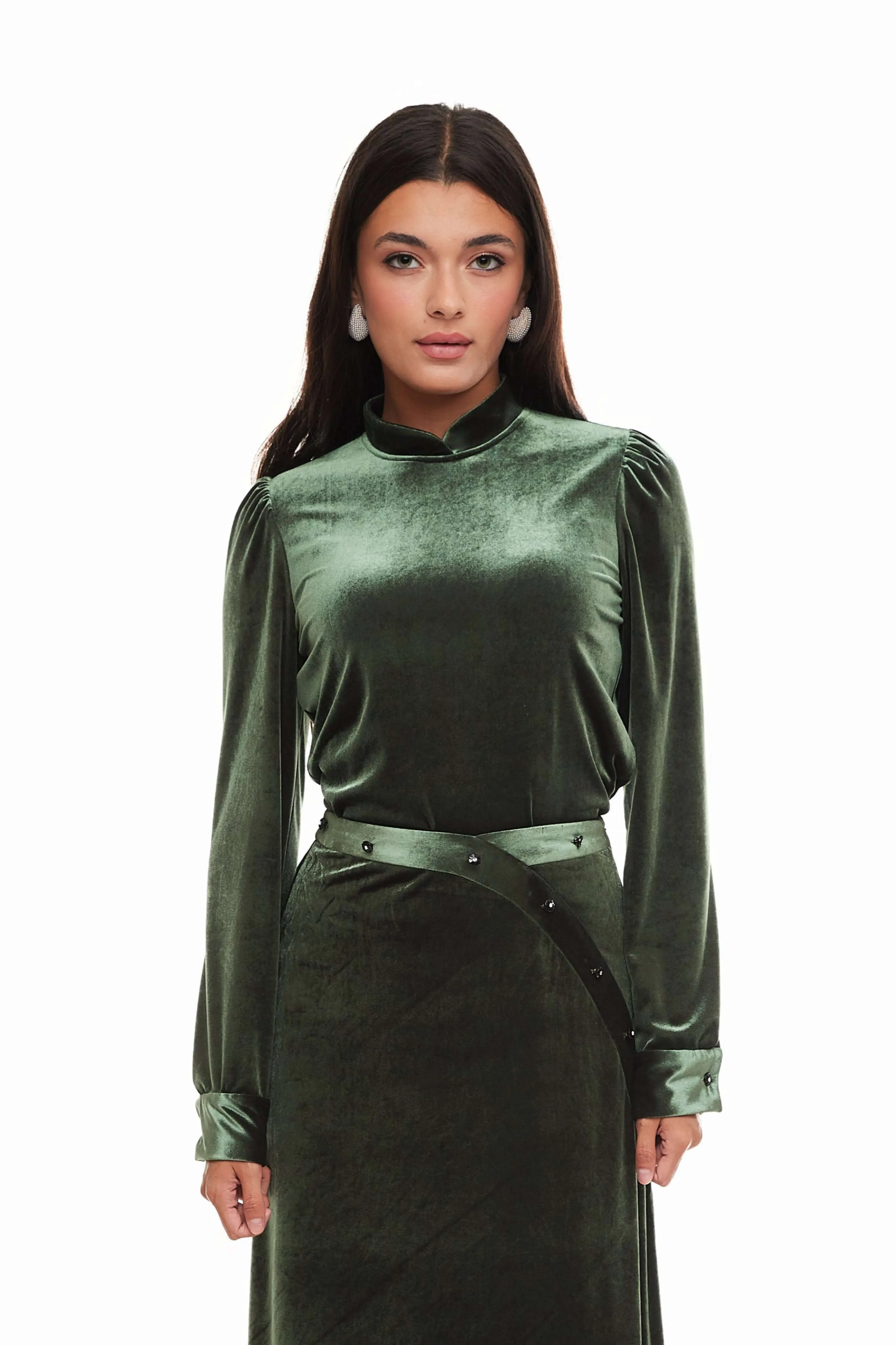 LIV VELVET COLLAR TOP