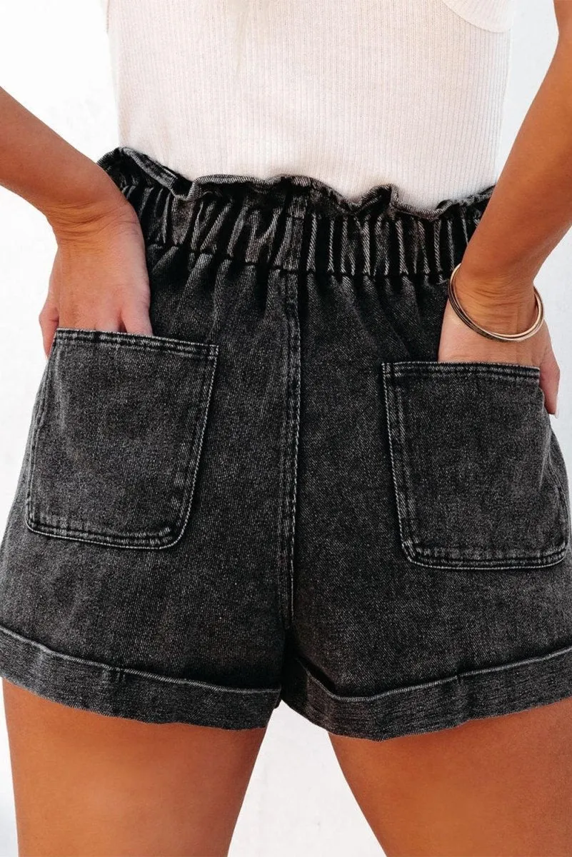 Lola Vintage Washed High Waist Denim Shorts