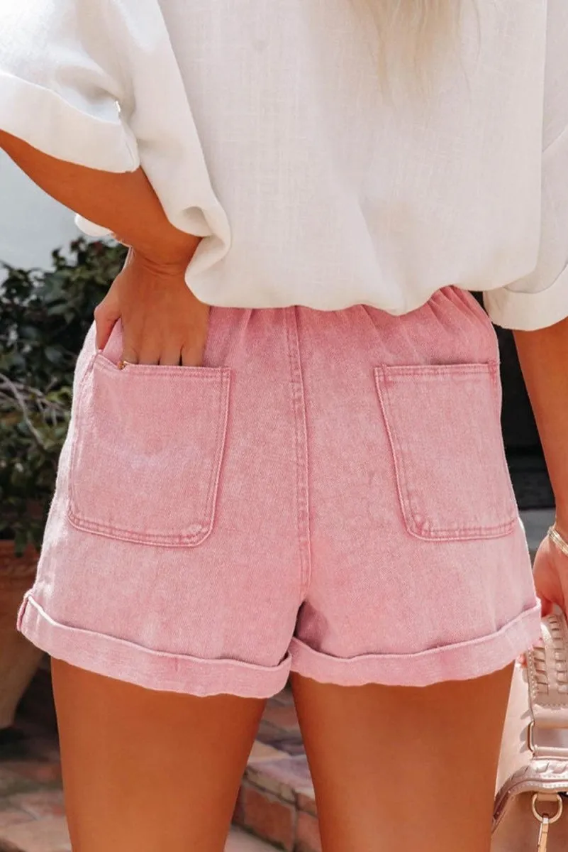 Lola Vintage Washed High Waist Denim Shorts