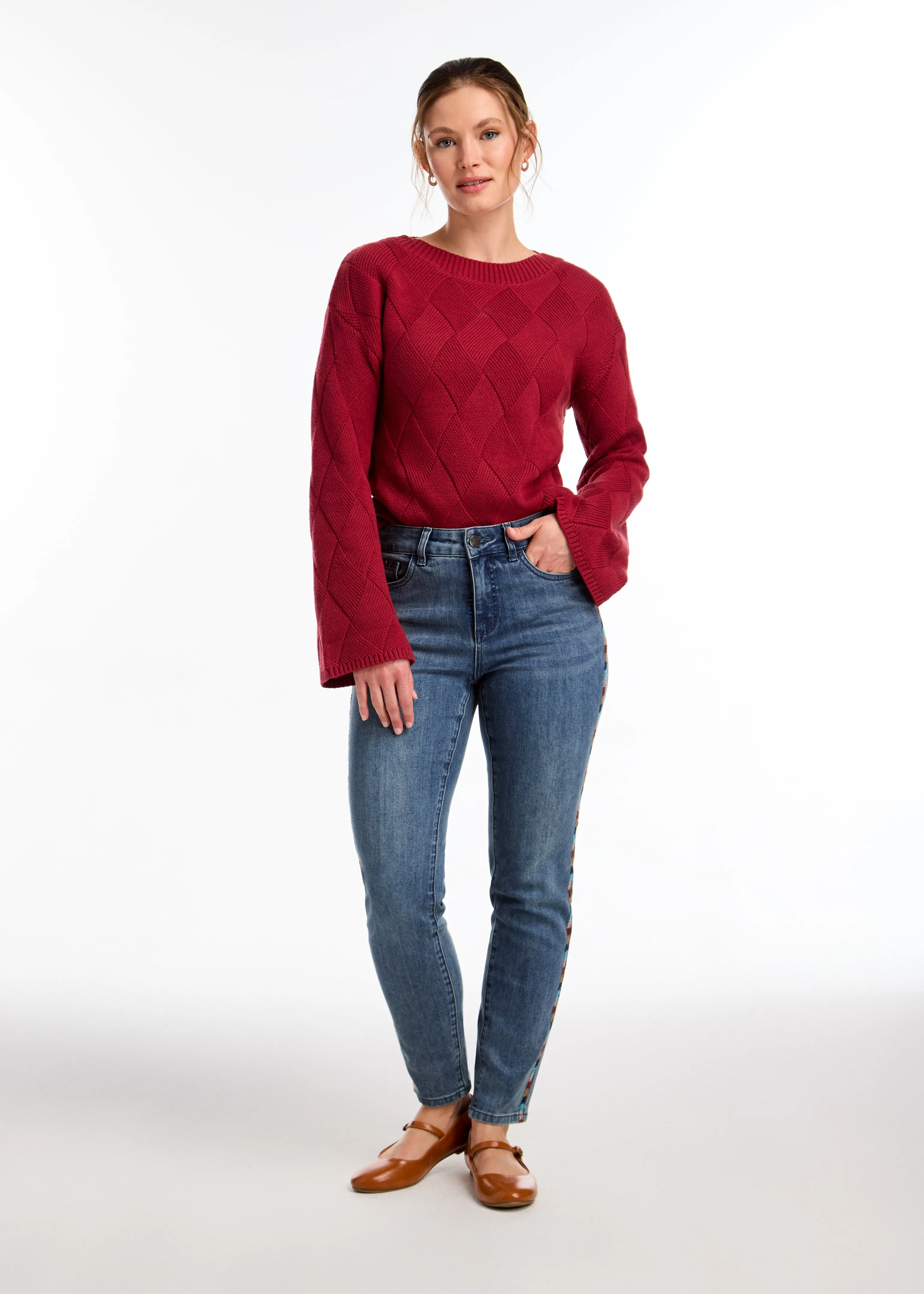 Long Sleeve Boat Neck Sweater