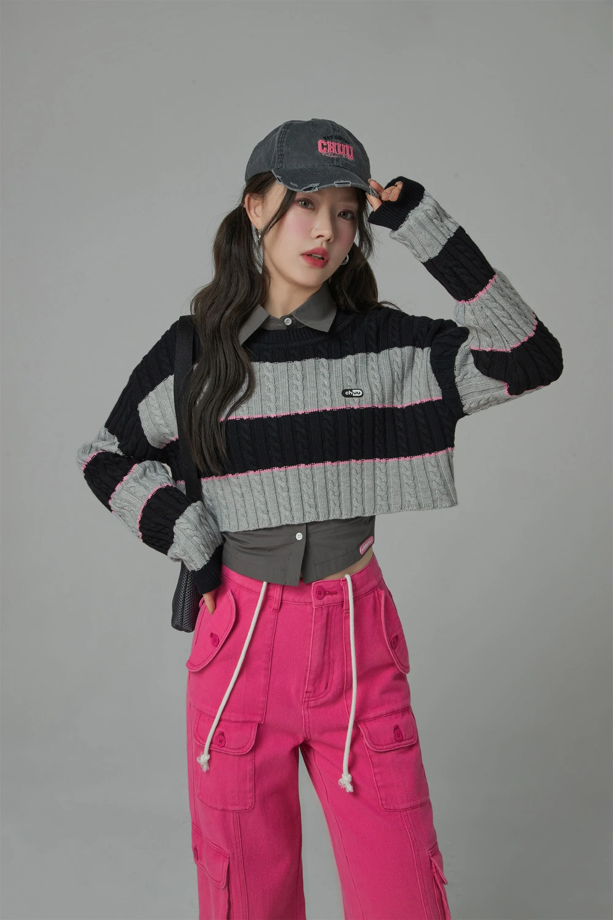 Love Again Stripe Crop Knit Sweater