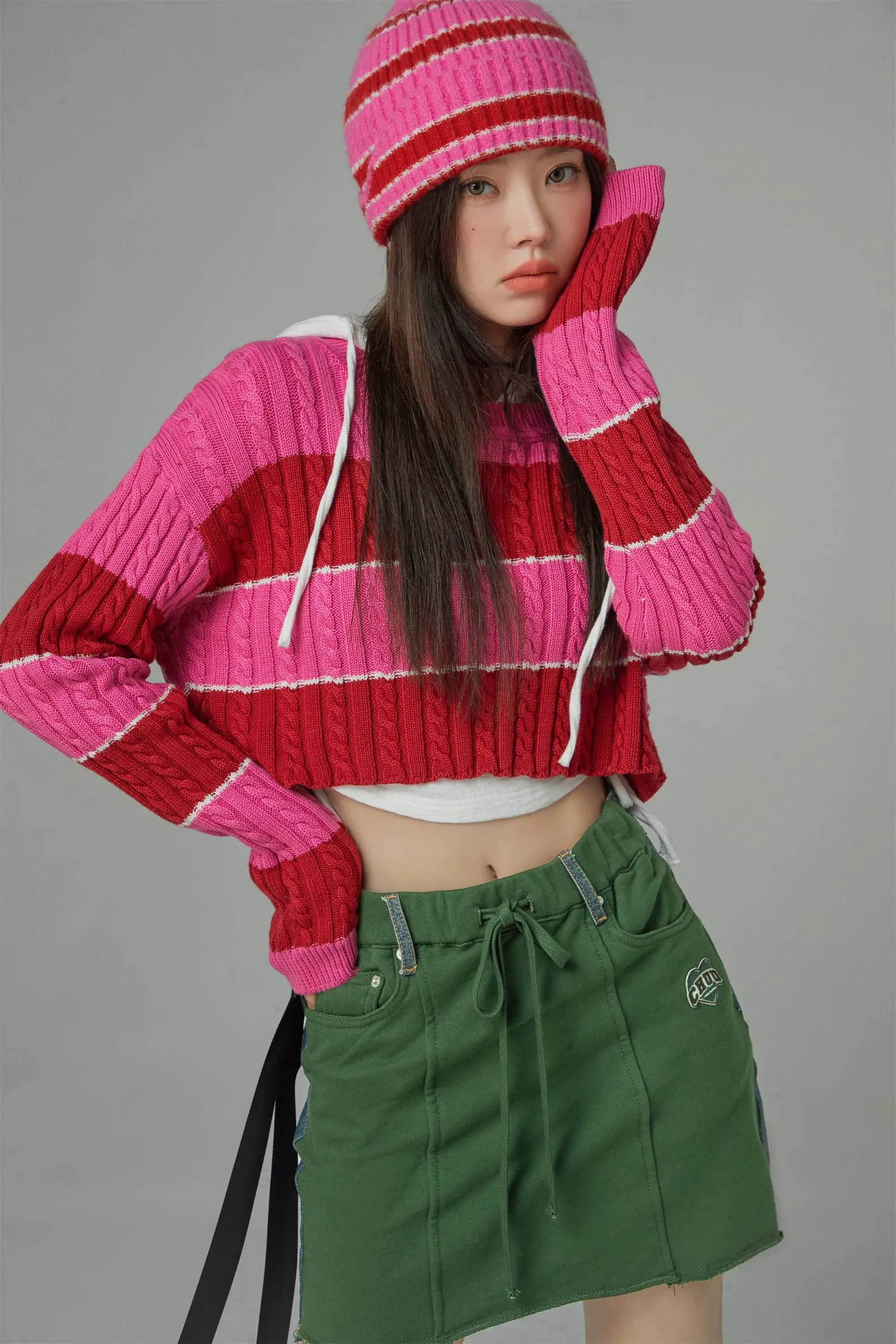 Love Again Stripe Crop Knit Sweater