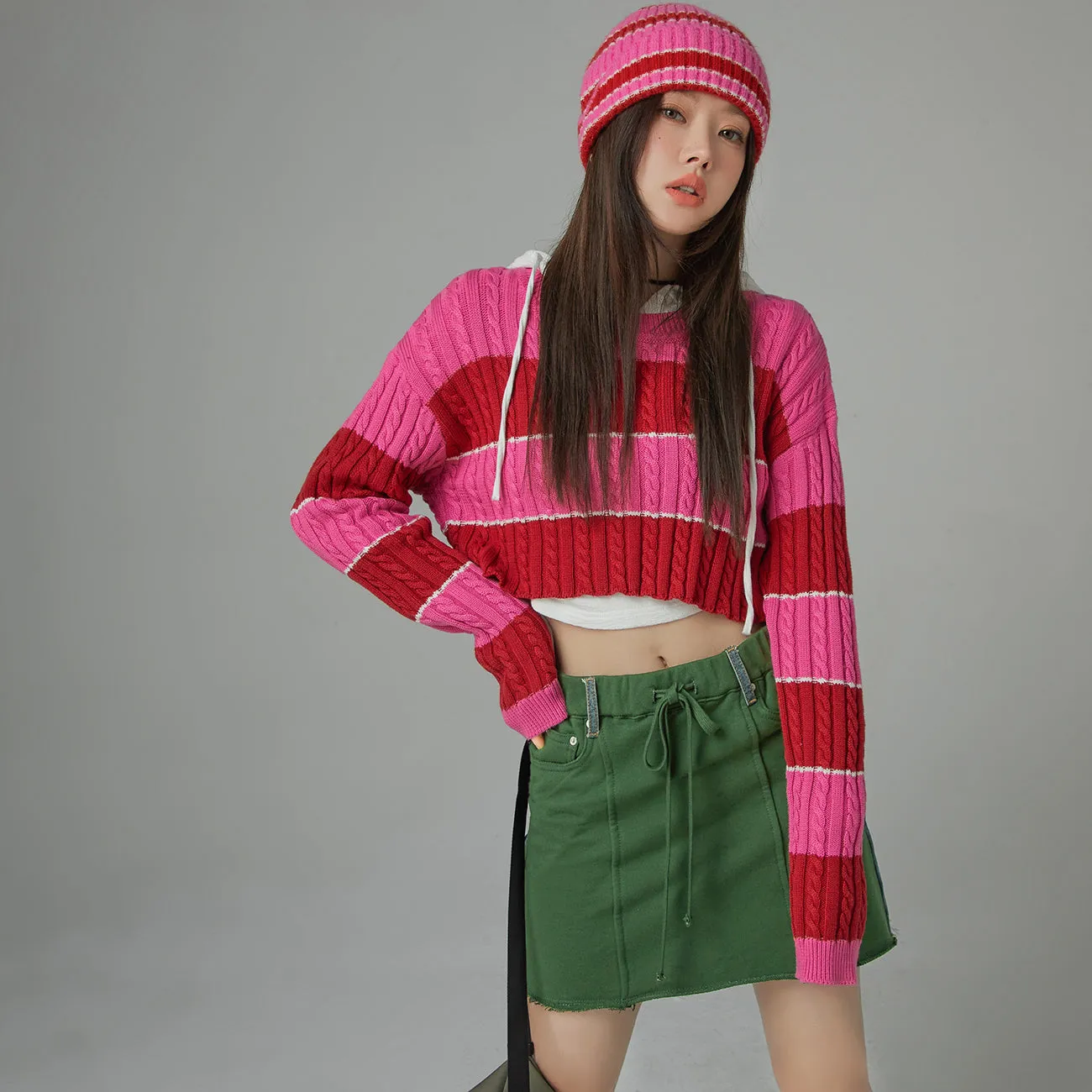 Love Again Stripe Crop Knit Sweater