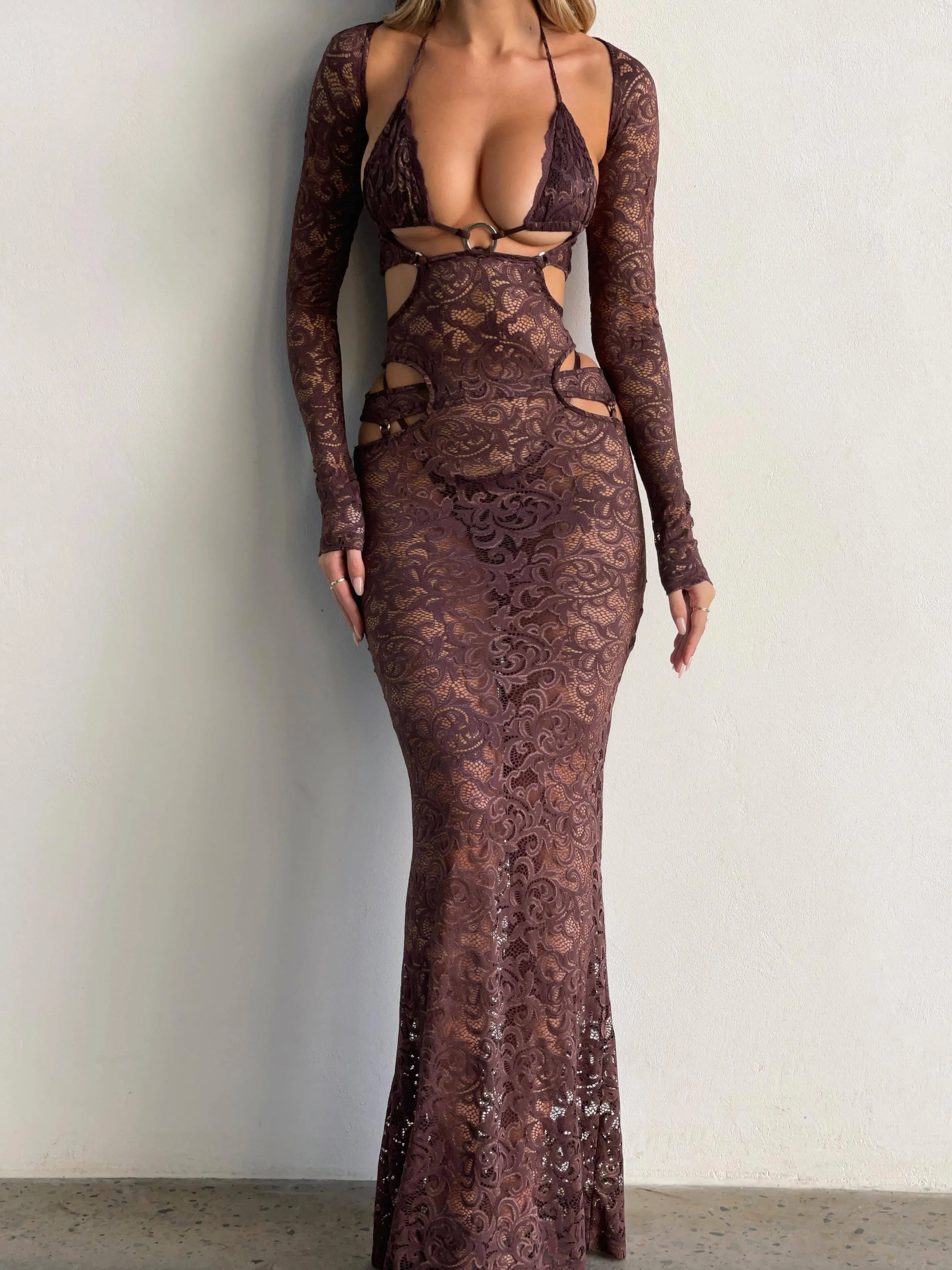 LYRA MAXI DRESS CHOCOLATE