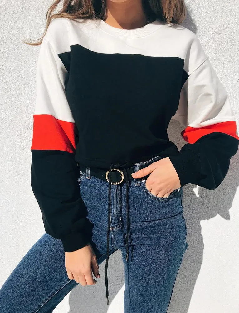 Marie Sweater - Black/Red/White