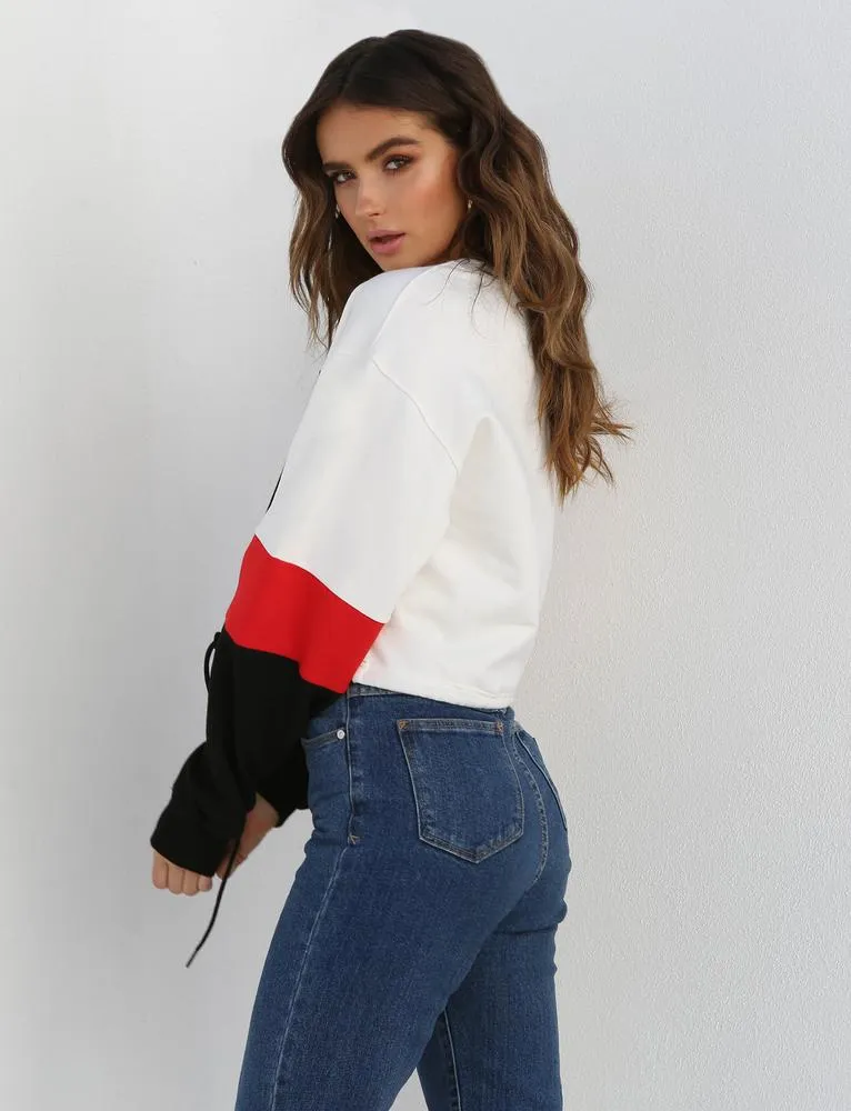 Marie Sweater - Black/Red/White