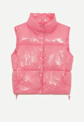 Marmi Puffer Gilet-Pink