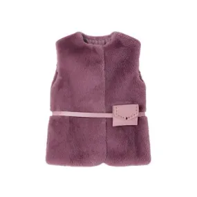 Mayoral Girls Fur Gilet 4365 Plum