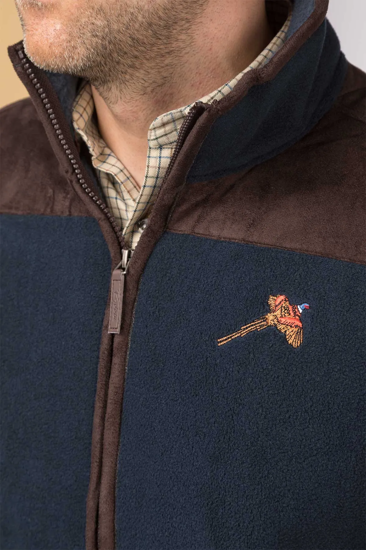 Men's Garton Fleece Gilet Pheasant Motif