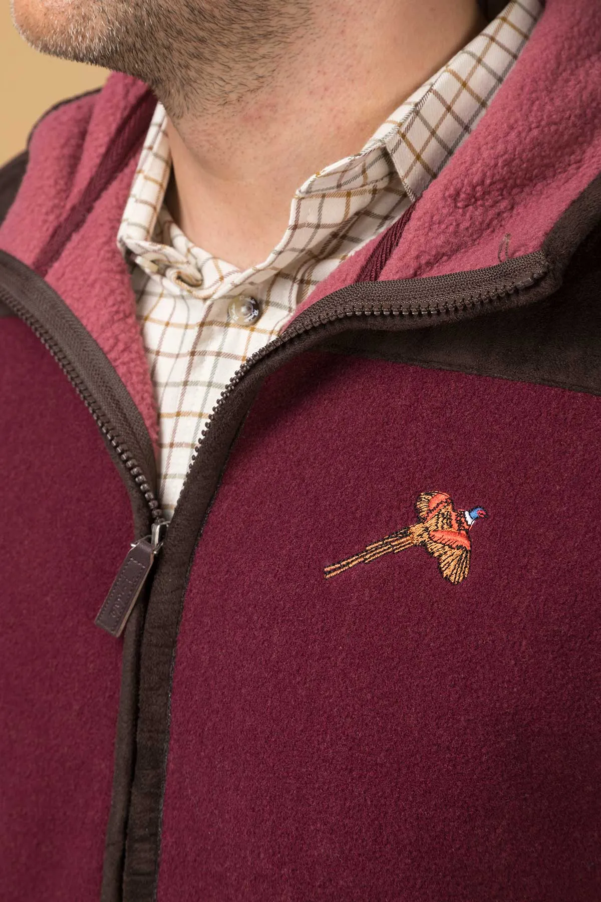 Men's Garton Fleece Gilet Pheasant Motif