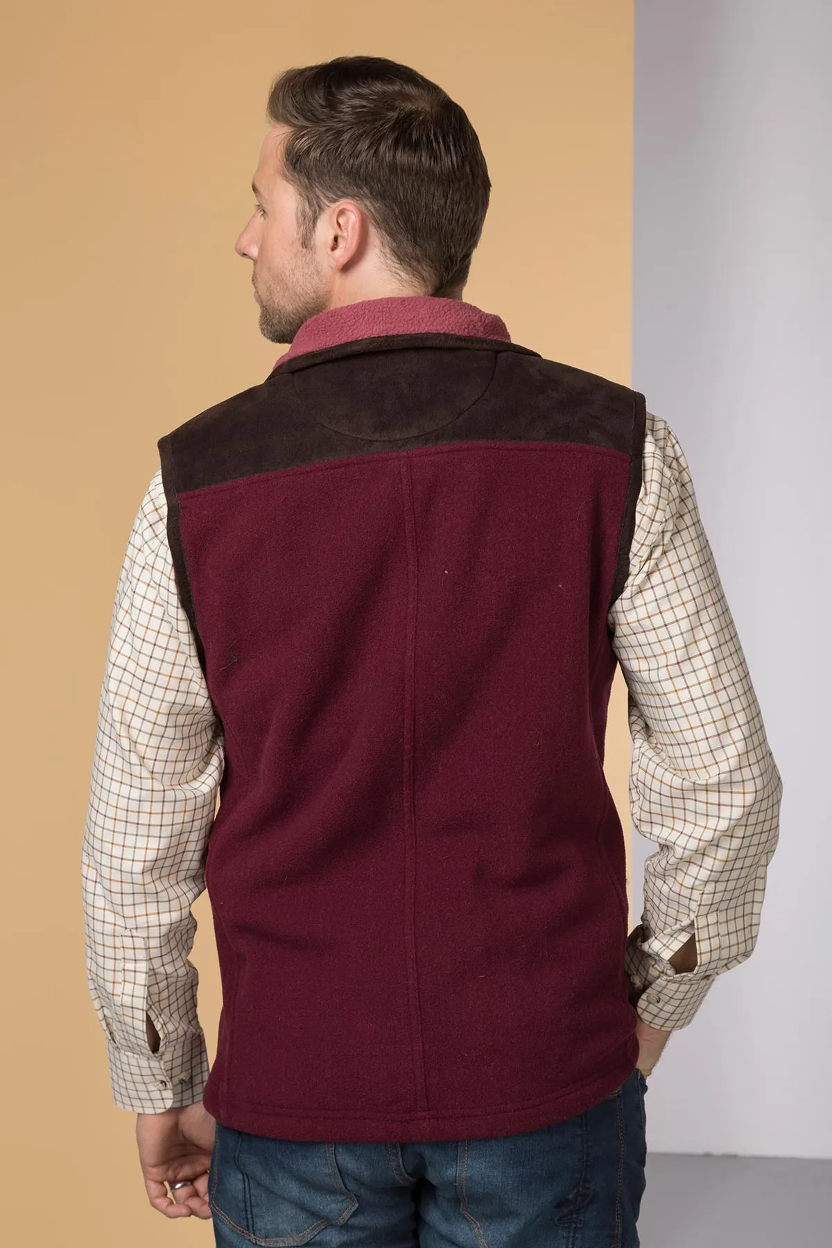 Men's Garton Fleece Gilet Pheasant Motif