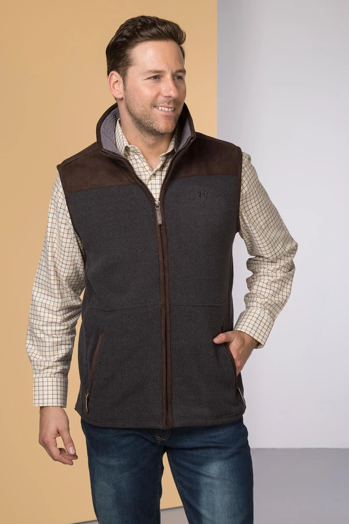 Men's Garton Fleece Gilet Ry Motif