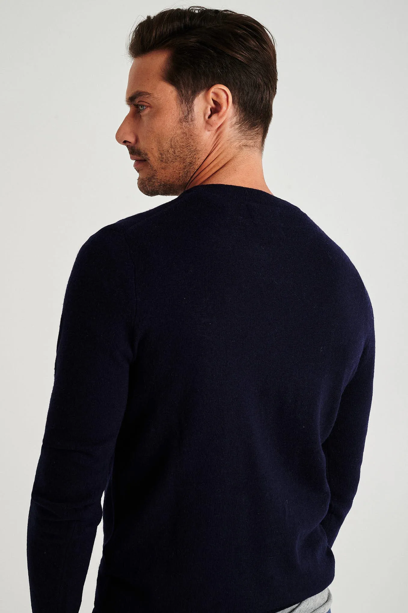 Men's lambswool blend crew neck sweater