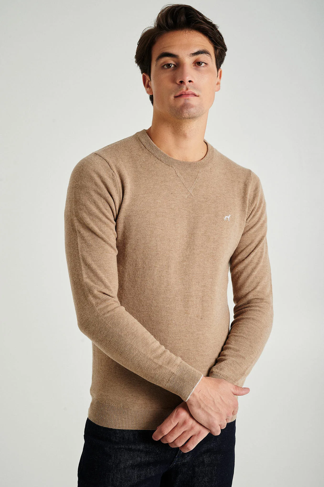 Men's lambswool blend crew neck sweater