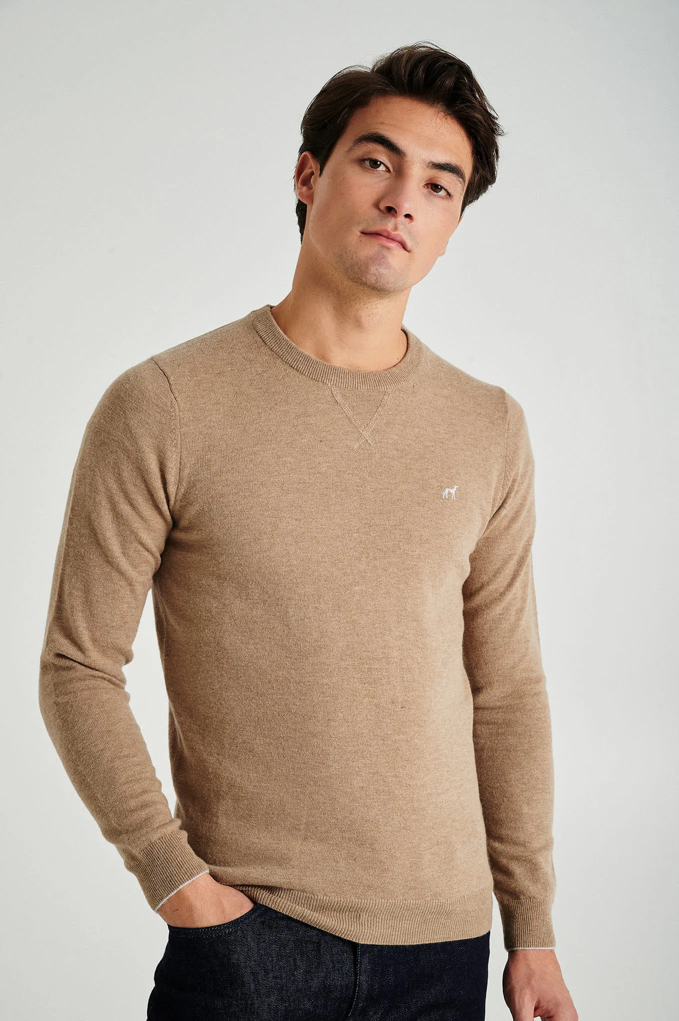 Men's lambswool blend crew neck sweater