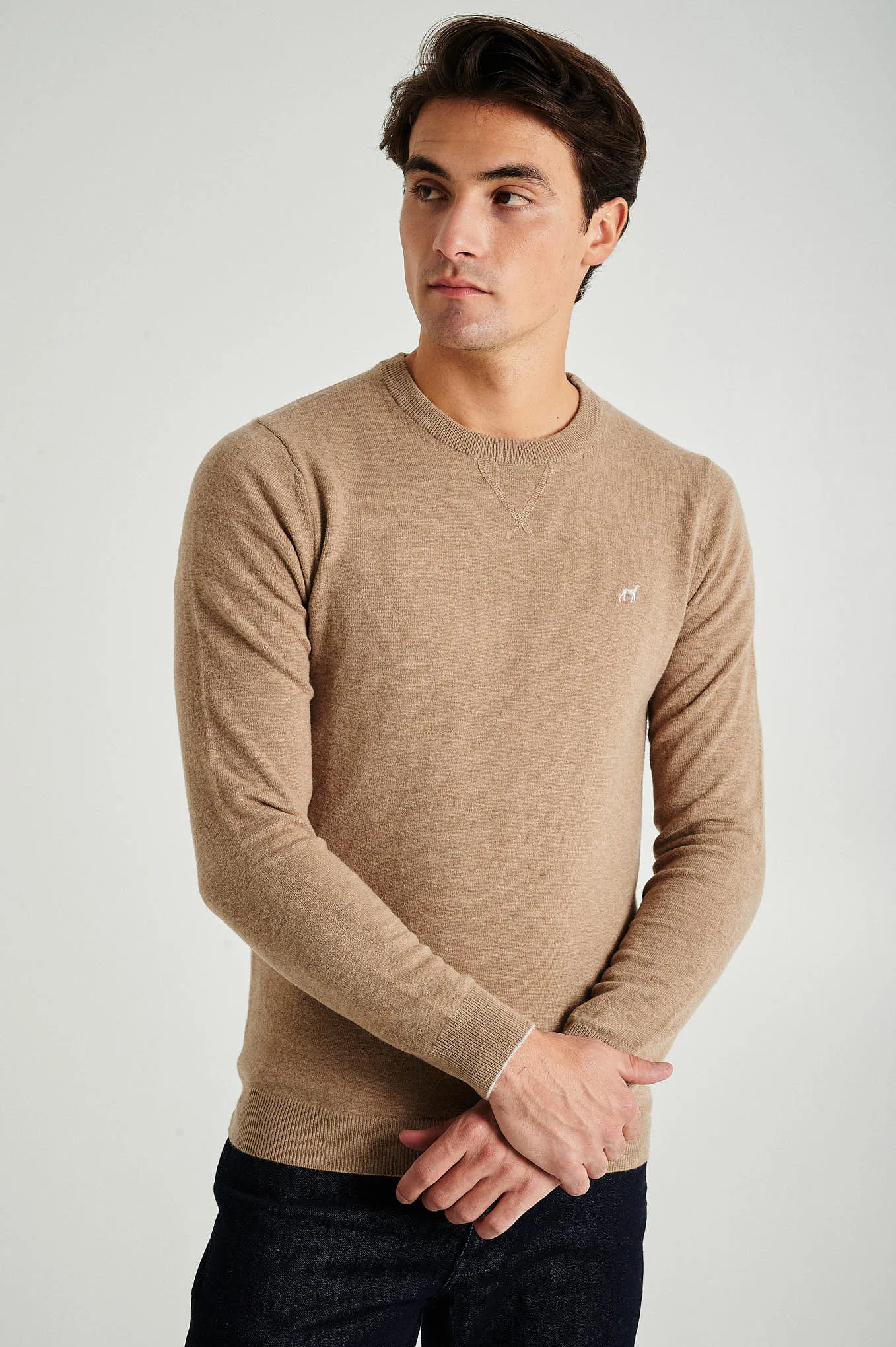 Men's lambswool blend crew neck sweater