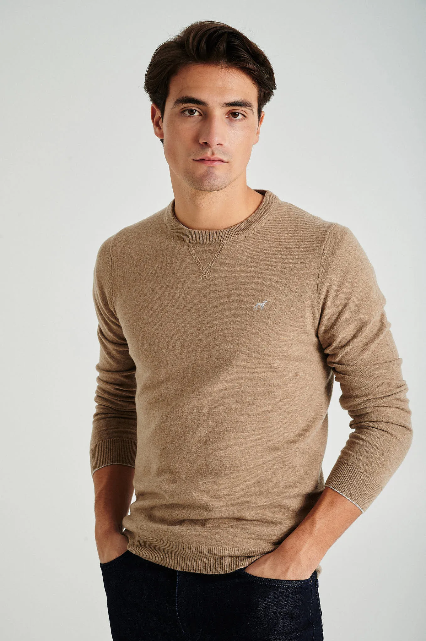 Men's lambswool blend crew neck sweater