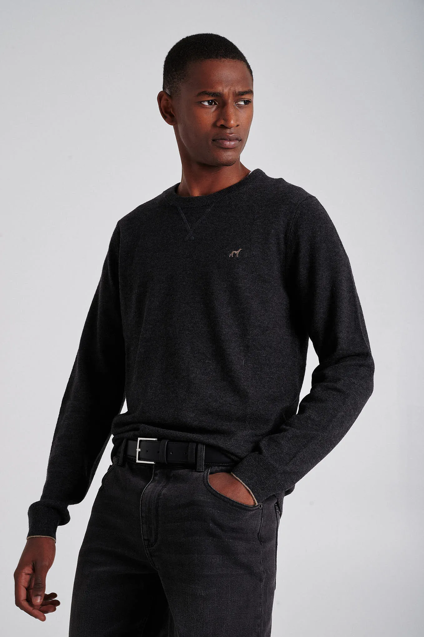 Men's lambswool blend crew neck sweater