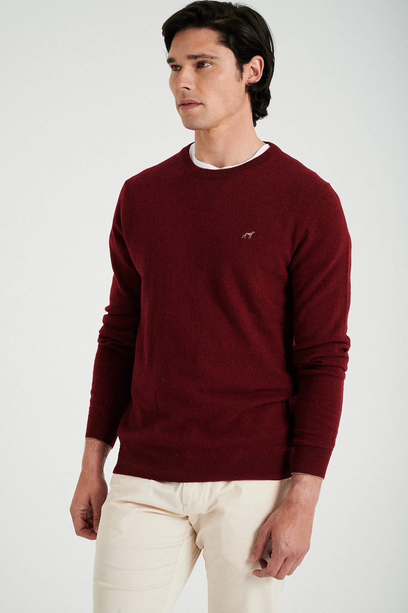 Men's lambswool blend crew neck sweater