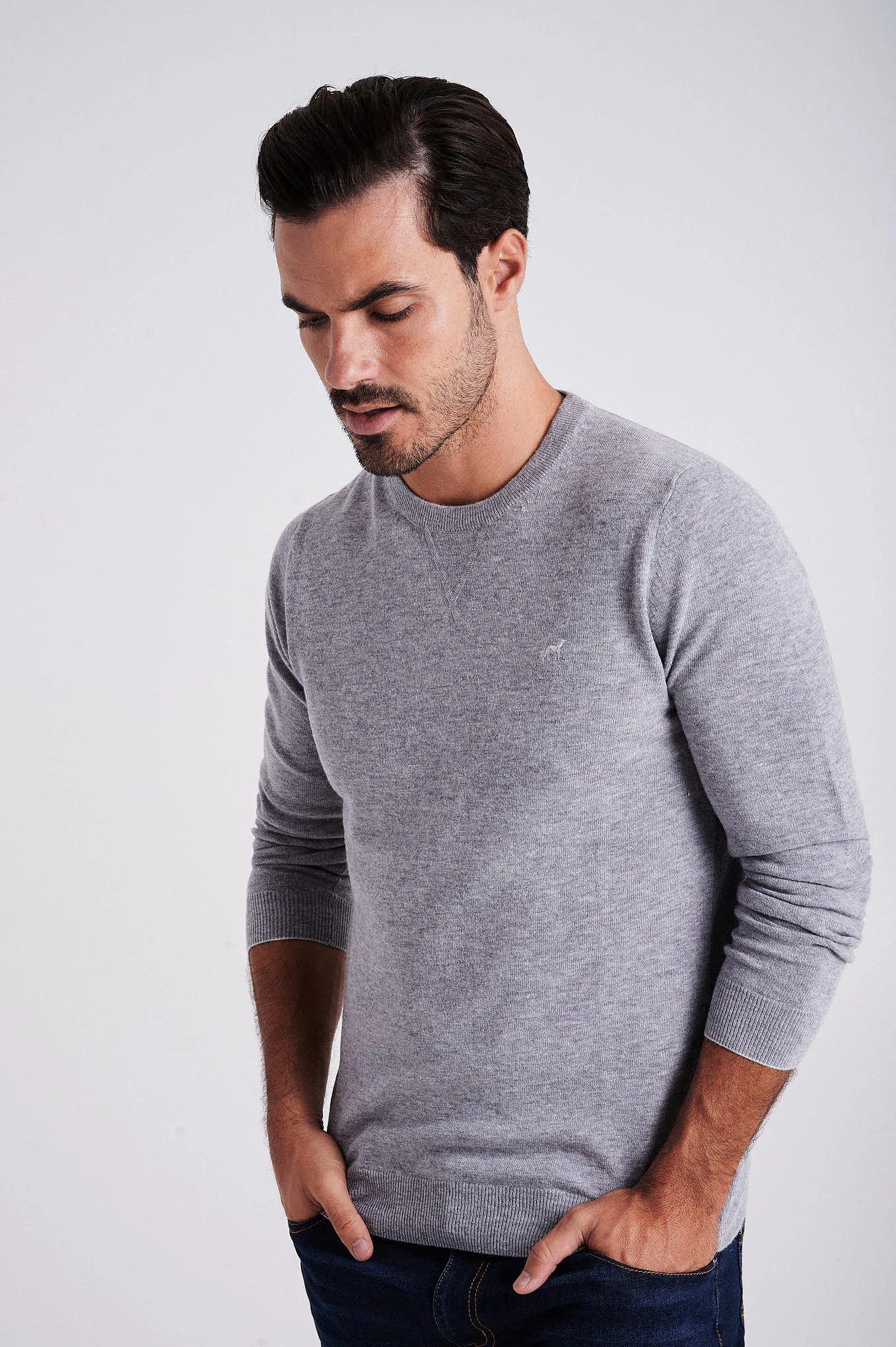 Men's lambswool blend crew neck sweater