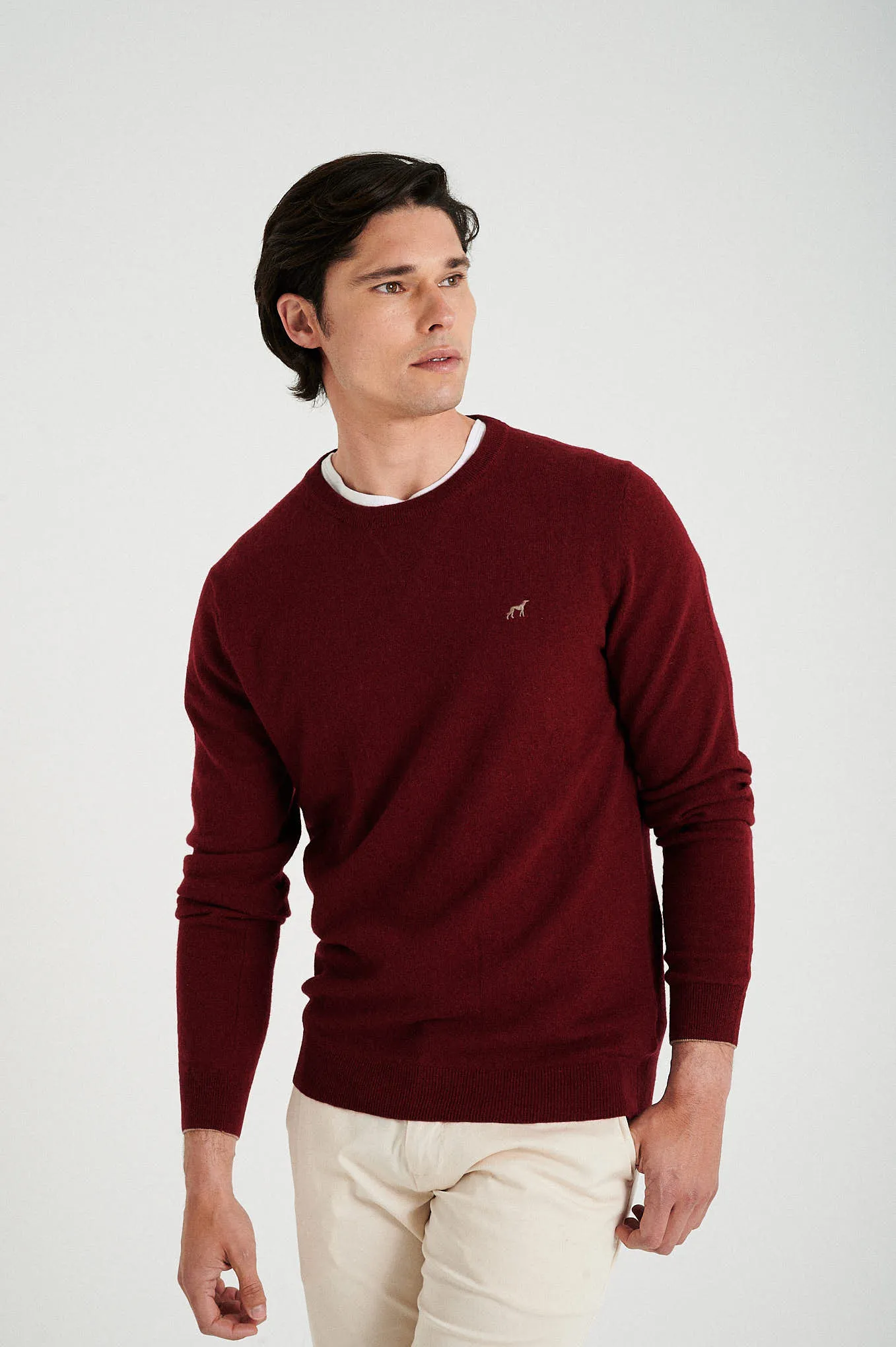 Men's lambswool blend crew neck sweater