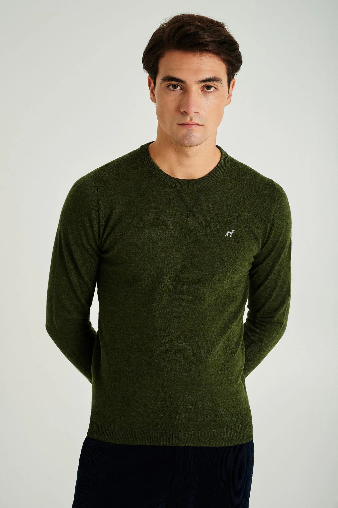 Men's lambswool blend crew neck sweater