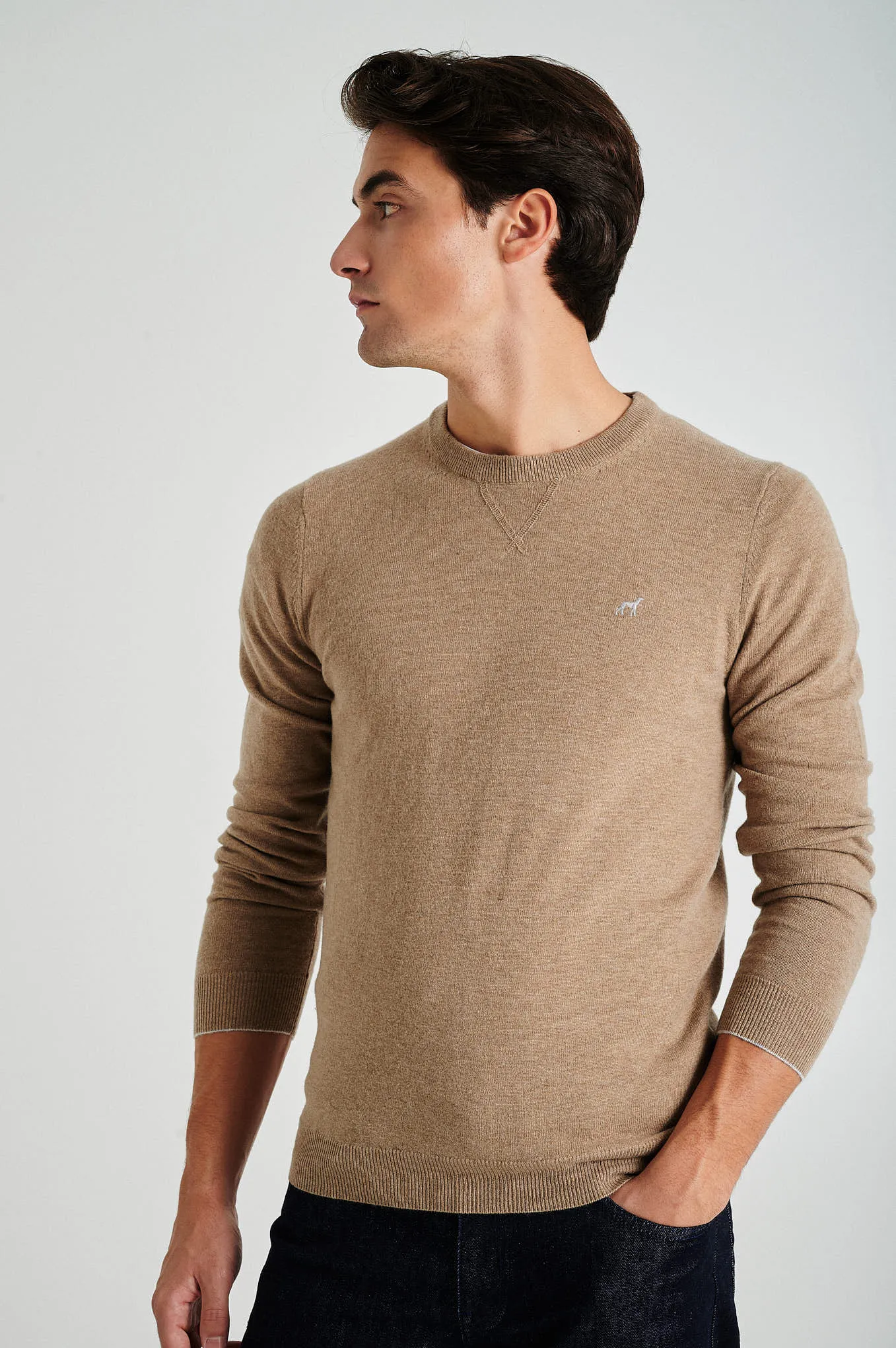 Men's lambswool blend crew neck sweater