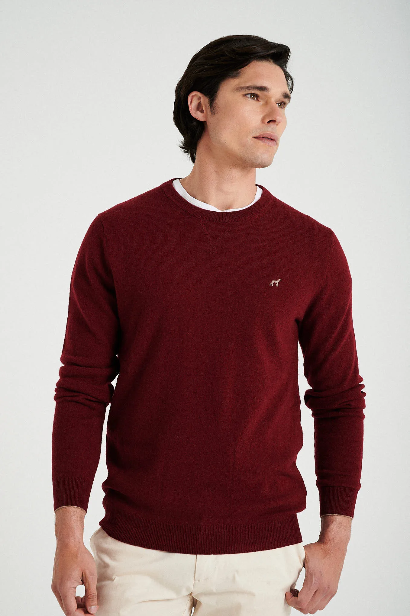 Men's lambswool blend crew neck sweater