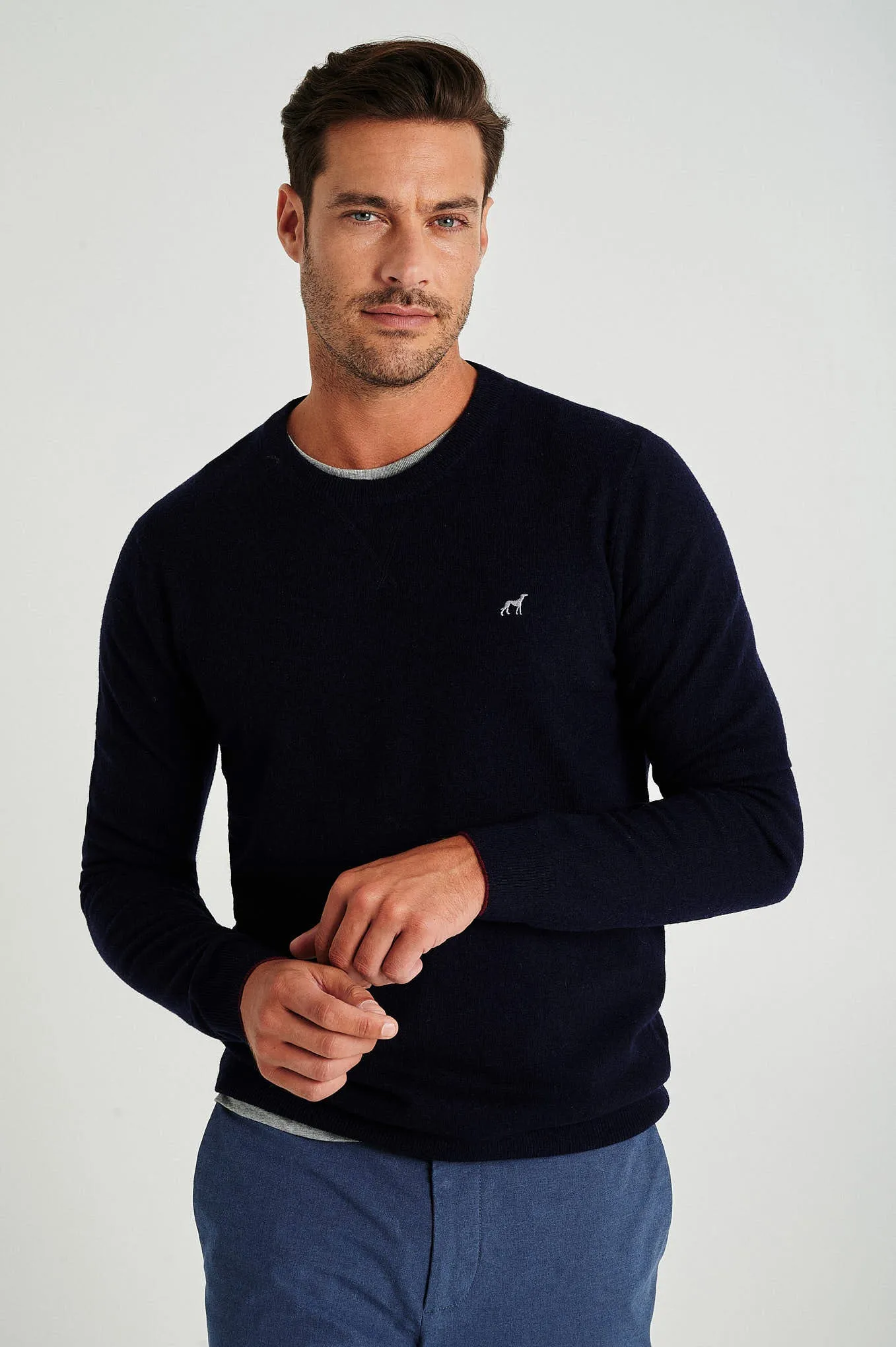 Men's lambswool blend crew neck sweater