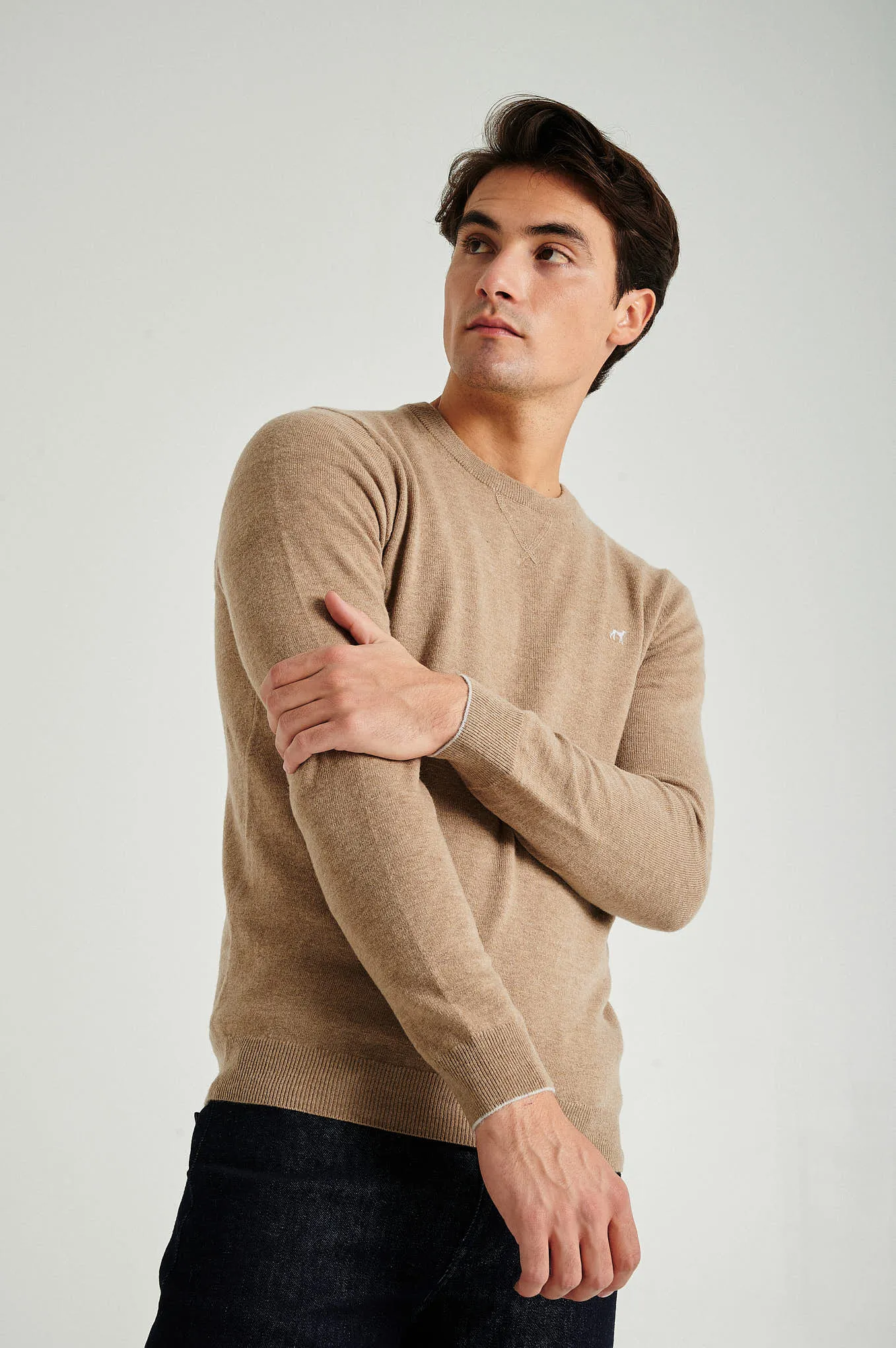 Men's lambswool blend crew neck sweater