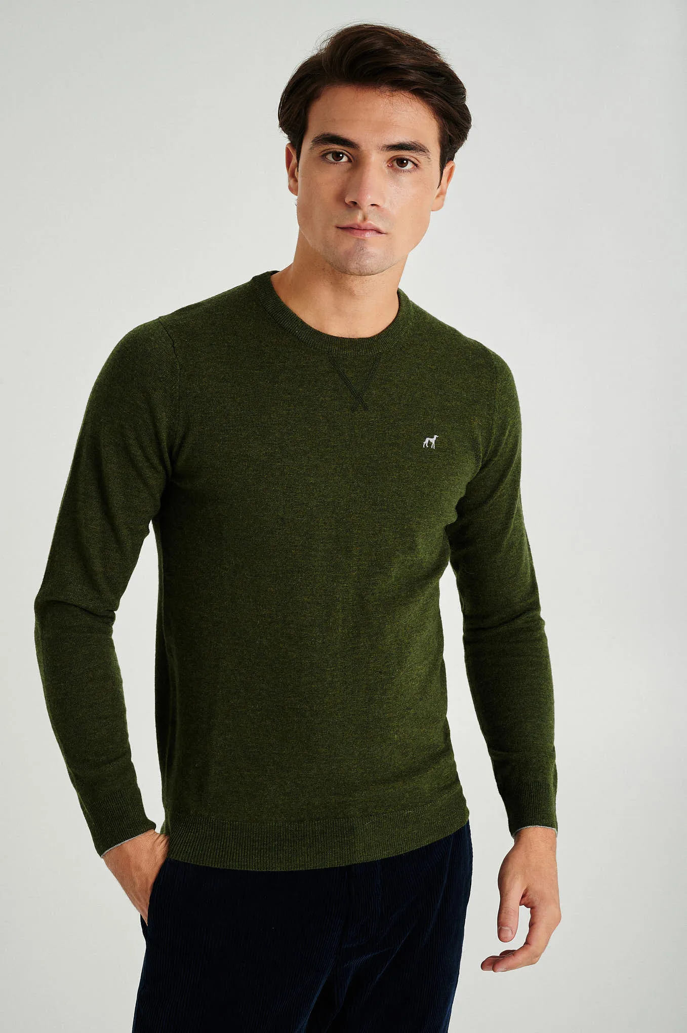 Men's lambswool blend crew neck sweater