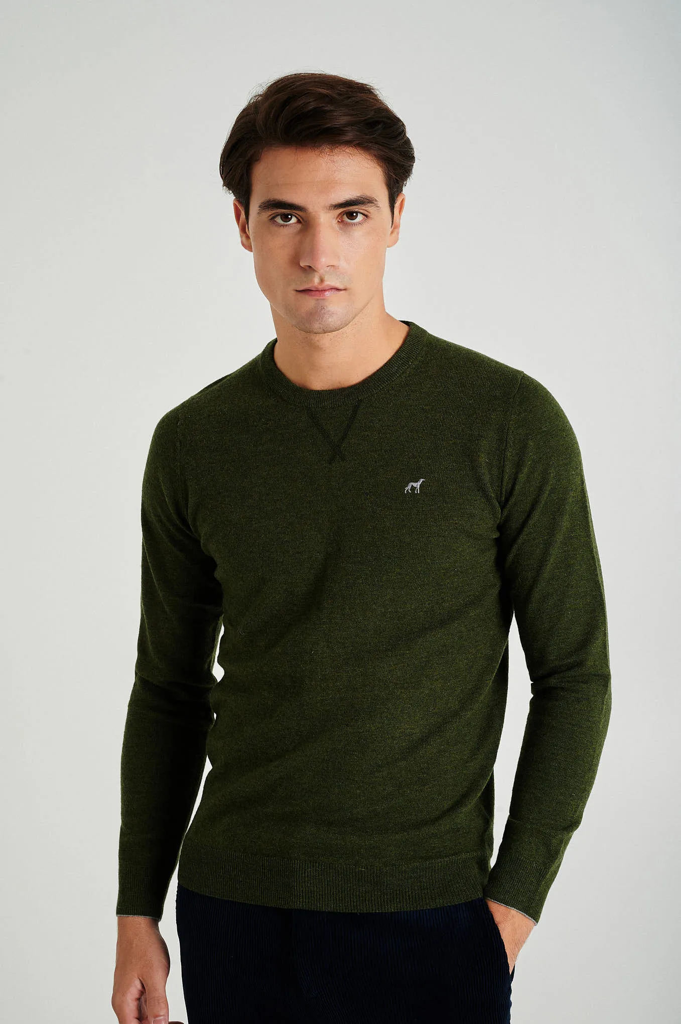 Men's lambswool blend crew neck sweater