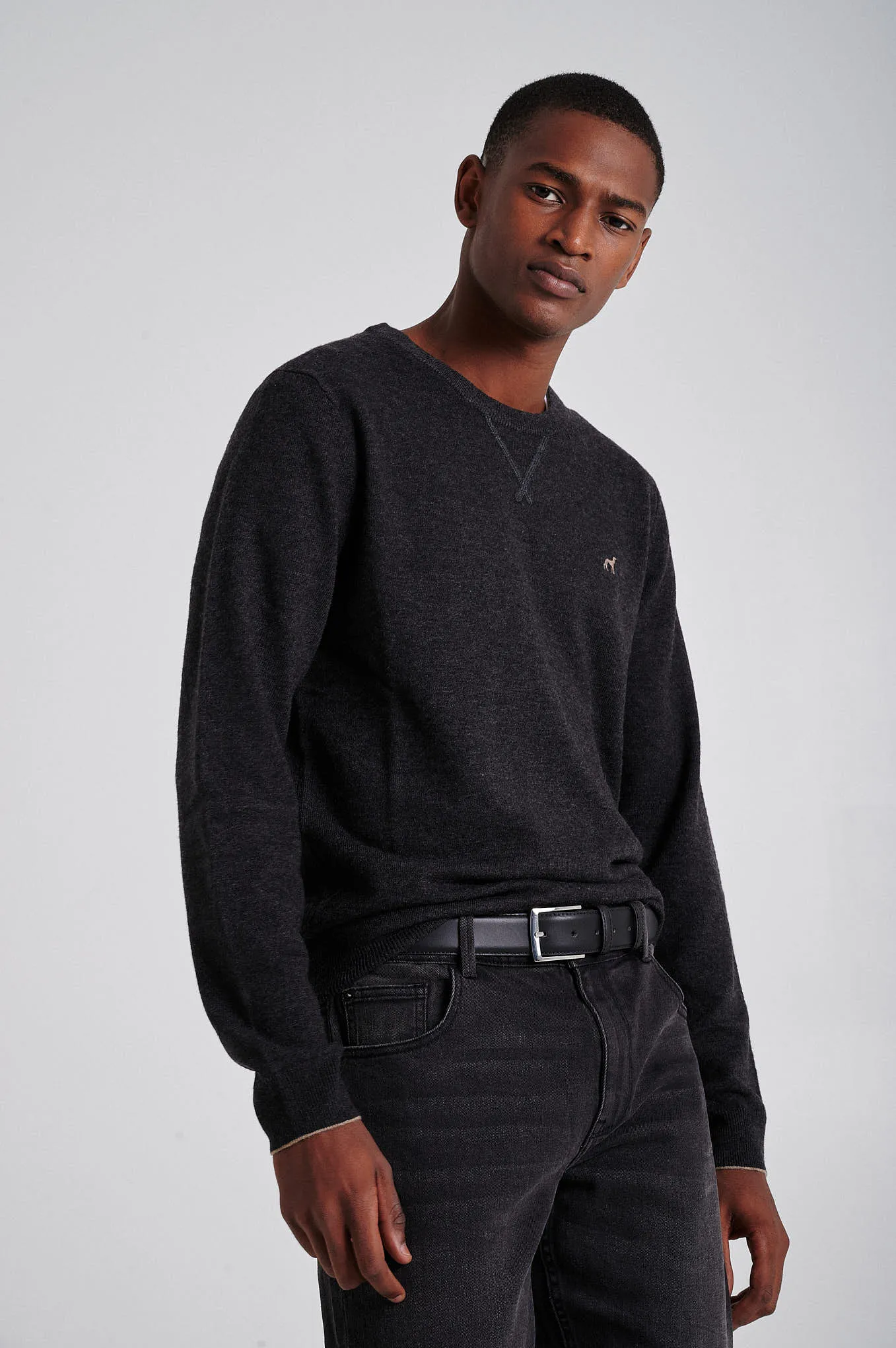 Men's lambswool blend crew neck sweater