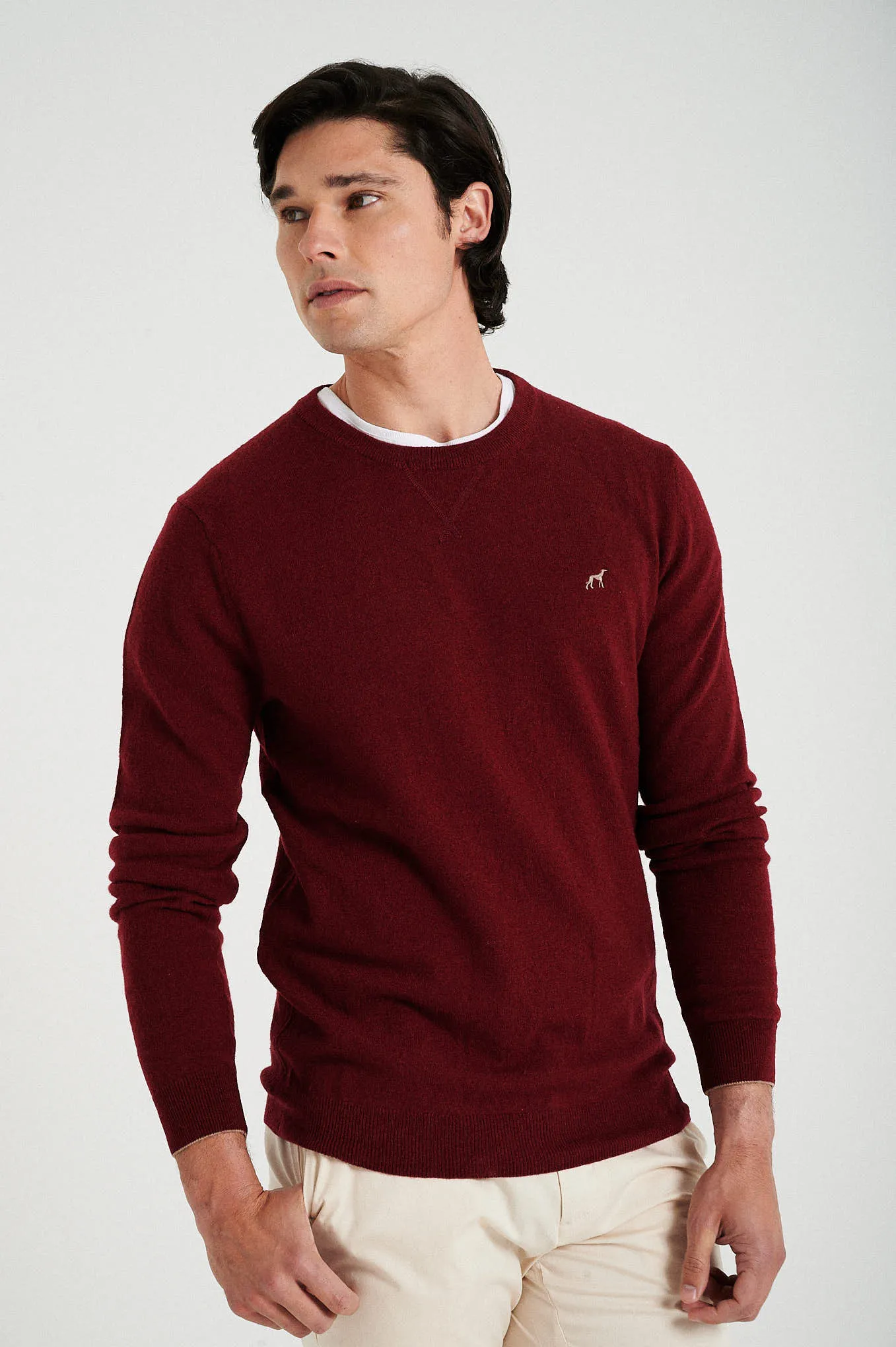 Men's lambswool blend crew neck sweater