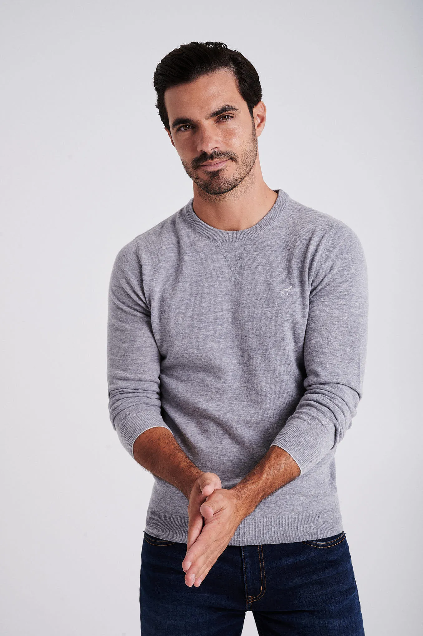 Men's lambswool blend crew neck sweater