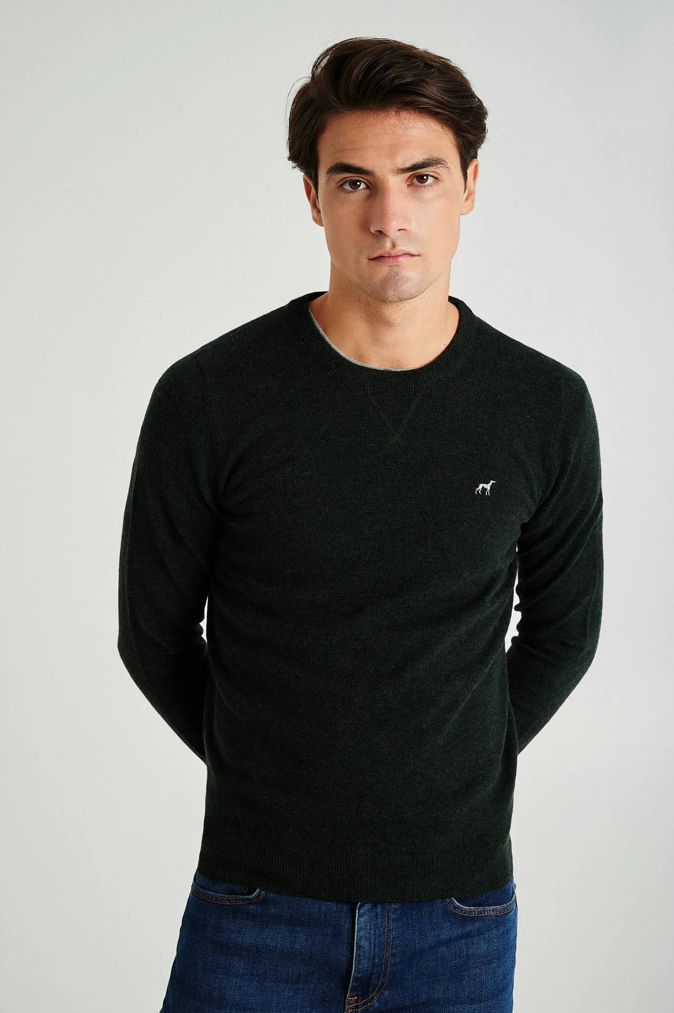 Men's lambswool blend crew neck sweater